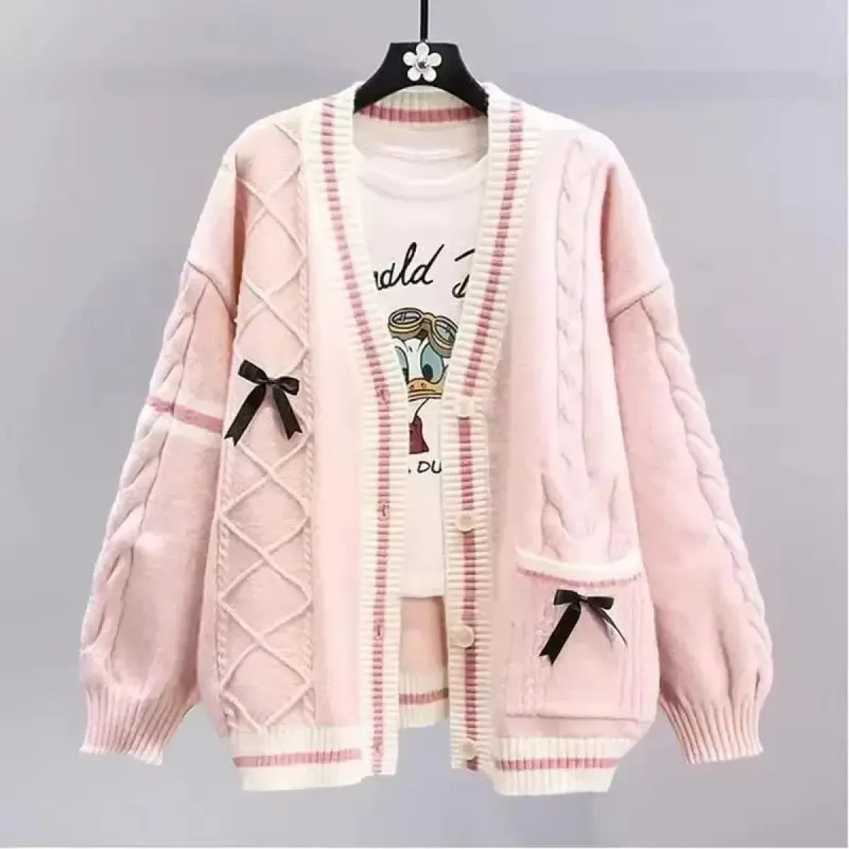 Japanese Bow Knit Cardigan - Sweaters - Cardigan - 1