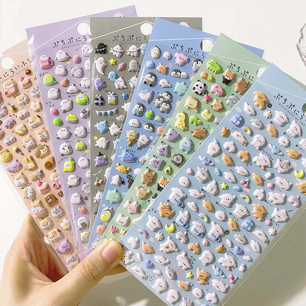 Kawaii Animals 3D Puffy Stickers Sheet - Stickers - Sticker / Decal - 1