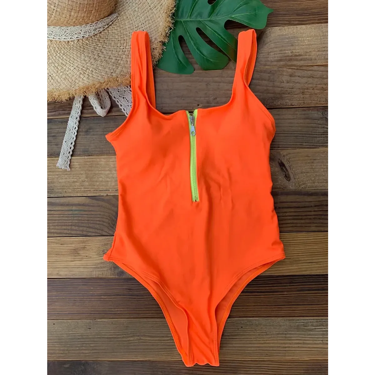 Front Zip Backless One-Piece Monokini Swimsuit - Women’s Clothing & Accessories - Swimsuit / Bikini / One-Piece