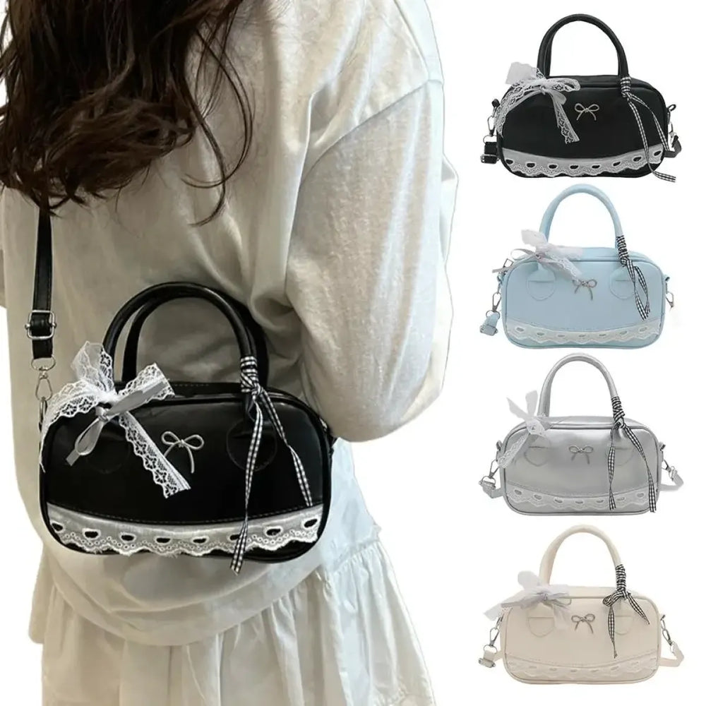 Elegant Lace Bow Square Shoulder Bag - Women Bags & Wallets - Shoulder Bag - 1