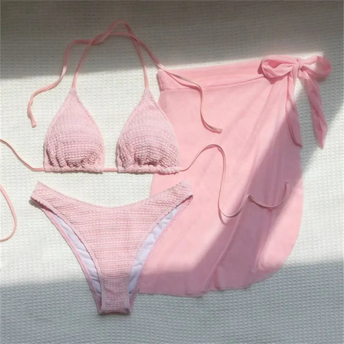Pink Y2K 4-Piece Halter Bikini Set - Best Sellers - Swimsuit / Bikini / One-Piece Swimwear - 10