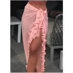 Ruffle Knit Sarong Swim Cover-Up Skirt - Bottoms - Swimsuit / Bikini / One-Piece Swimwear - 4
