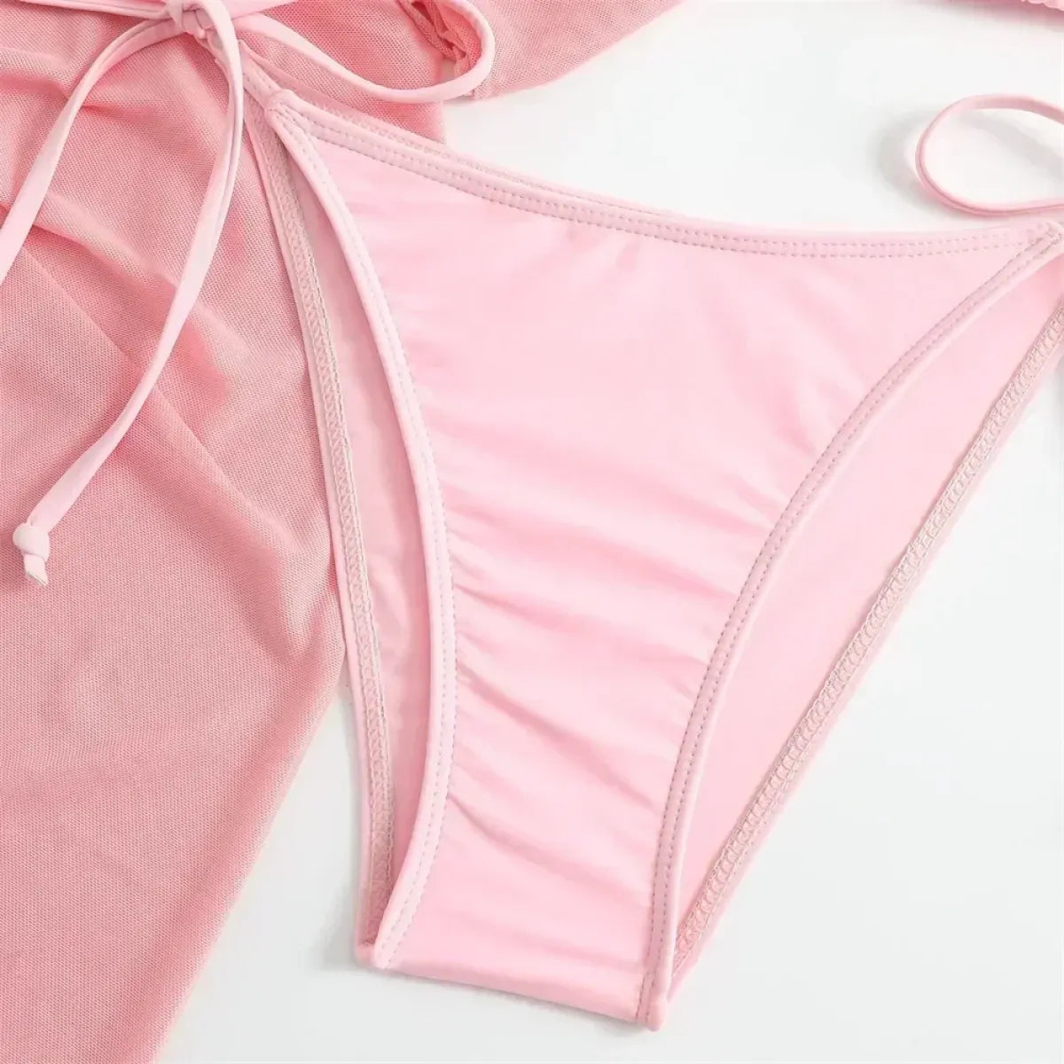 Pink Y2K 4-Piece Halter Bikini Set - Swimsuits - Swimsuit / Bikini / One-Piece Swimwear - 5