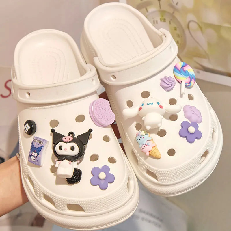 10pcs/set Sanrio Anime Kuromi Cinnamoroll Shoe Charms - Kawaii Stop - 10pcs/set, Accessories, Anime, Cinnamoroll, Cute, Durable, Easy to Attach, Fashion, Footwear, Iconic Characters, Kuromi, Mix and Match, Personalize, PVC, Sanrio, Shoe Charms, Style, Versatile, Whimsical