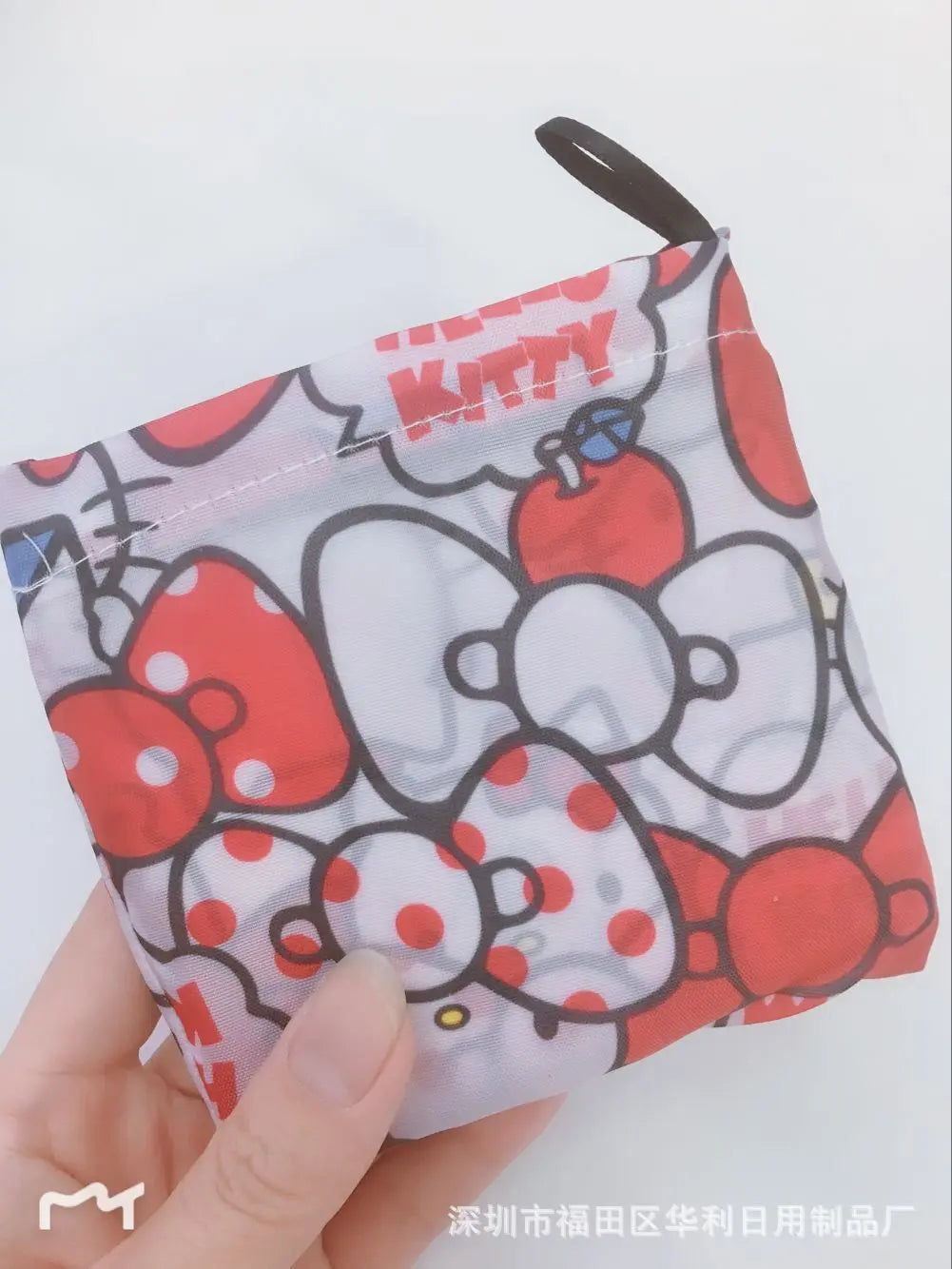 Sanrio Small Folding Shopping Bag: Hello Kitty, Kuromi, Melody, Cinnamoroll Polyester Eco Bag - Kawaii Stop - Accessories, Anime, Cinnamoroll, Compact, Cute, Eco-Friendly, Fashion, Hello Kitty, Kawaii, Kuromi, Lightweight, Melody, Polyester, Reusable, Sanrio, Shopping Bag, Stylish, Sustainable