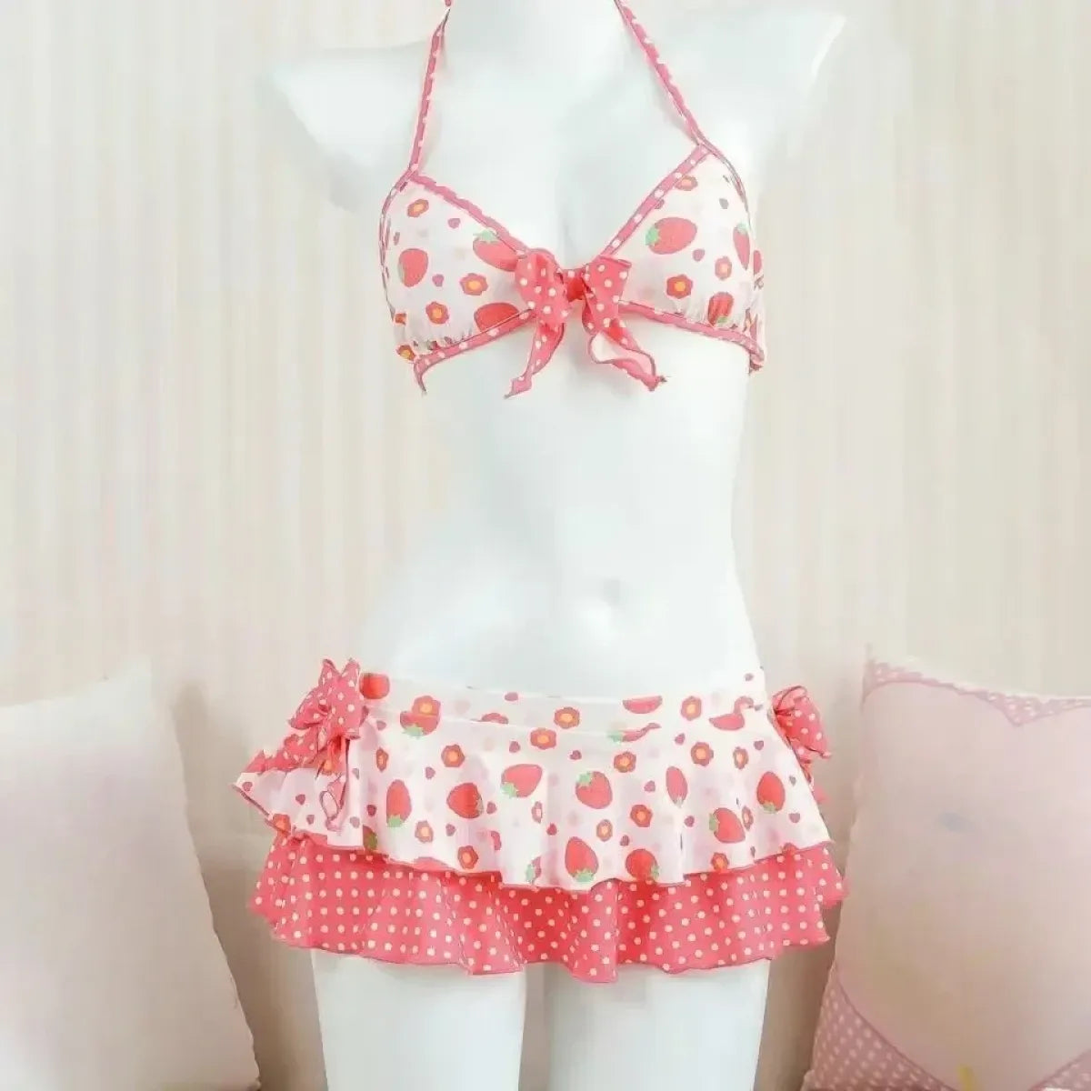 Japanese Polka Dot Bikini Set with Tiered Skirt - Bottoms - Swimsuit / Bikini / One-Piece Swimwear - 8