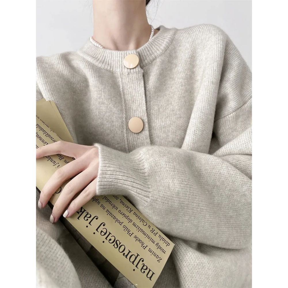 O-Neck Knit Cardigan Sweater - Sweaters - Cardigan - 1