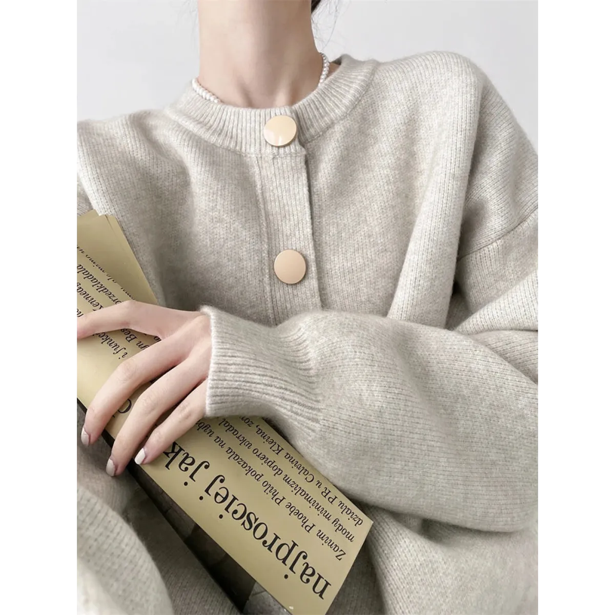 O-Neck Knit Cardigan Sweater - Sweaters - Cardigan - 1