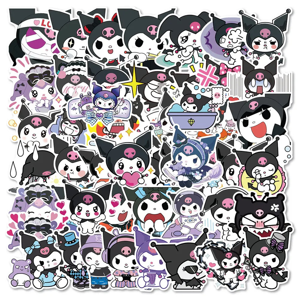 50pcs Sanrio Cartoon Stickers - Hello Kitty, Kuromi, My Melody - Kawaii Stop - Kawaii Shop