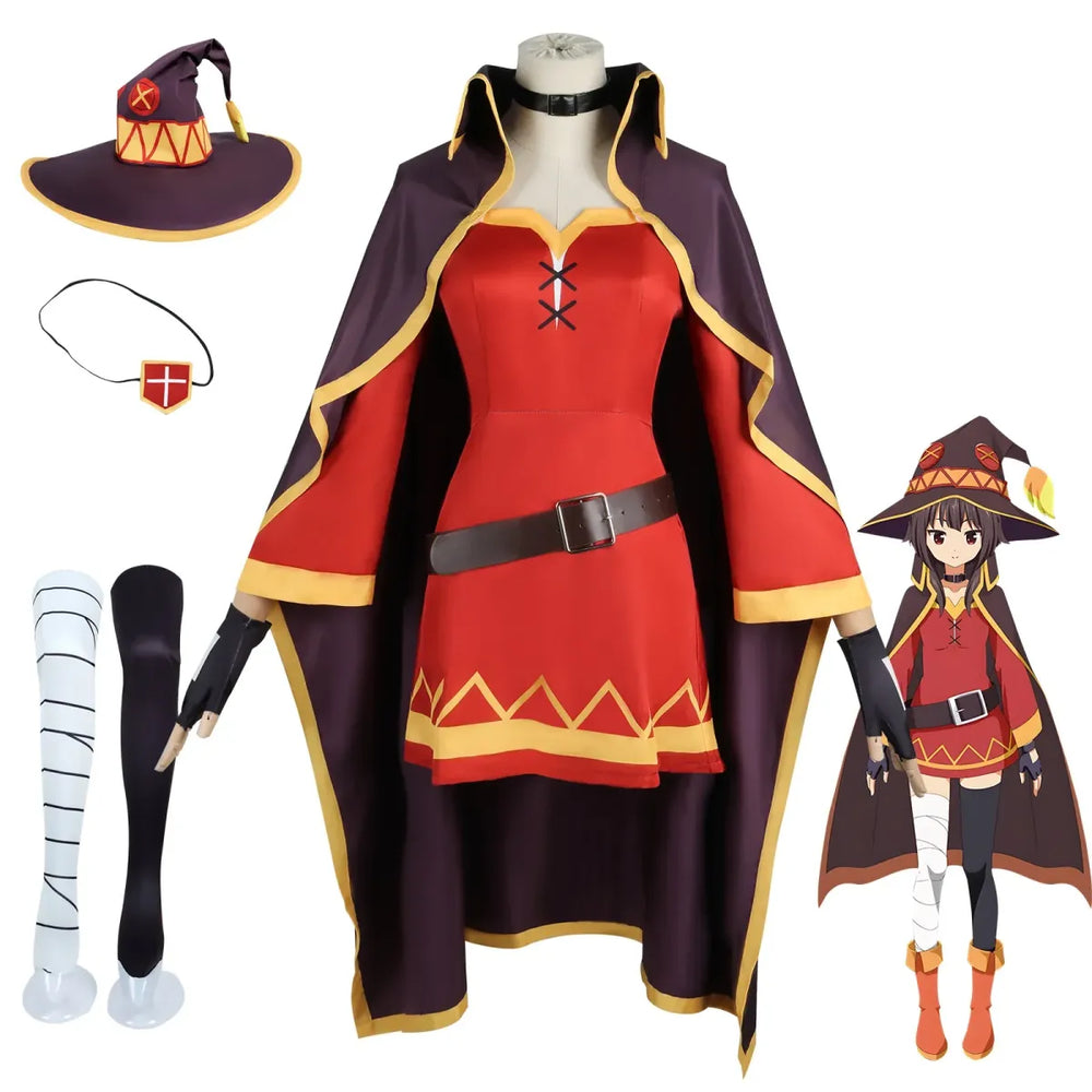 Megumin Anime Sorceress Cosplay Costume Set - Dresses - Cosplay Outfit - 1