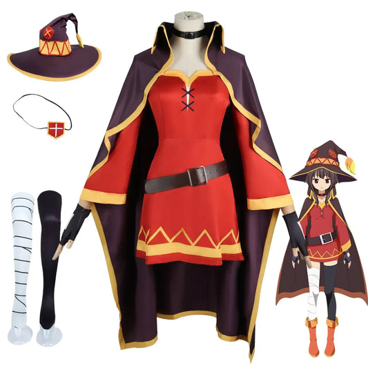 Megumin Anime Sorceress Cosplay Costume Set - Dresses - Cosplay Outfit - 1