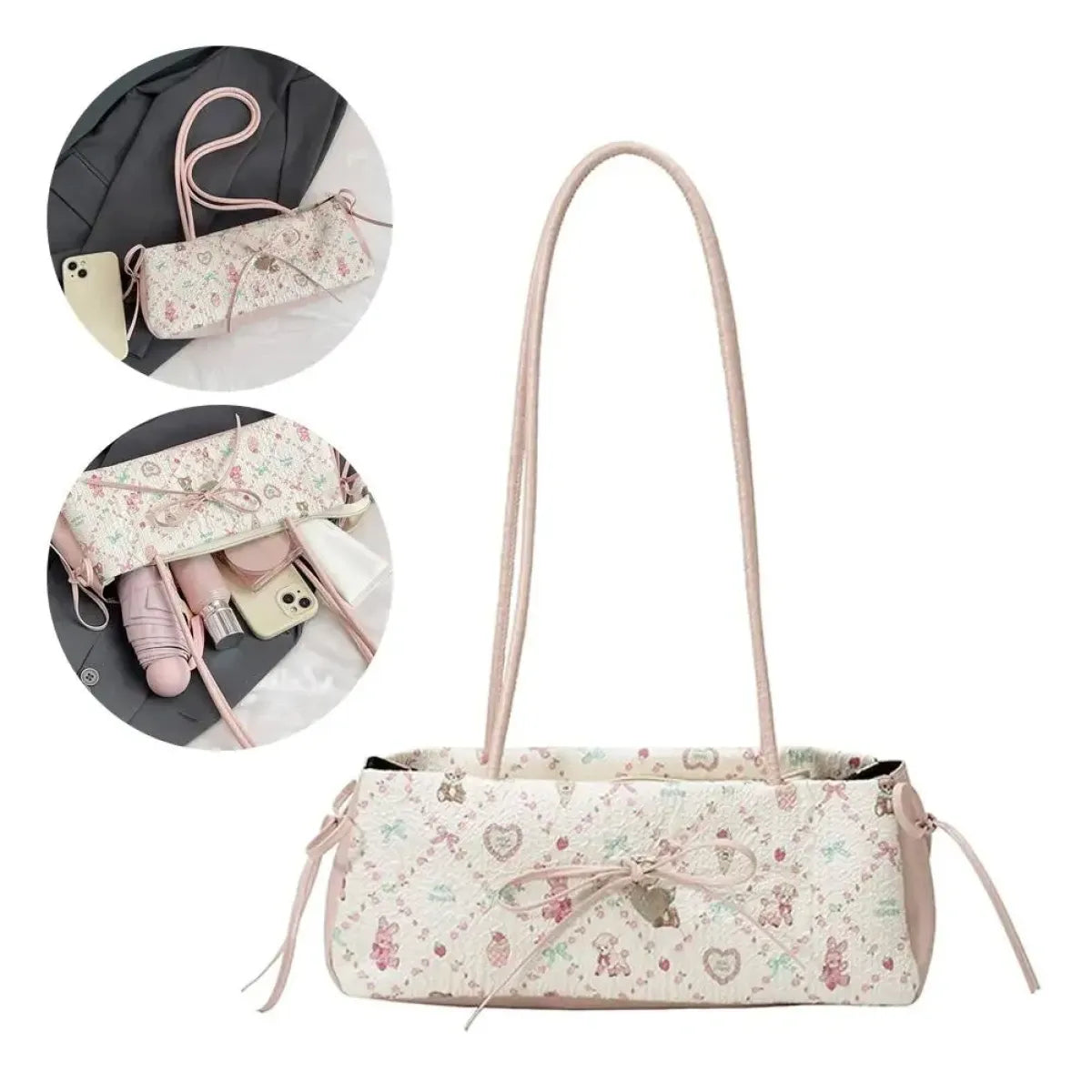 Cartoon Print Bow Shoulder Bag - Women Bags & Wallets - Shoulder Bag - 1