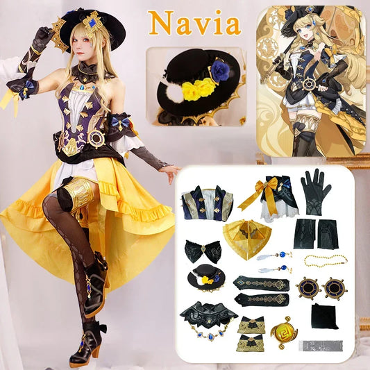 Fontaine Court Eldest Daughter: Navia Cosplay - Kawaii Stop - Characters, Convention, Cosplay, Costume, Dress, Fantasy, Fujian, Gaming, Magical, Mainland China, Navia, Polyester, Sets, Theme Party, Unisex