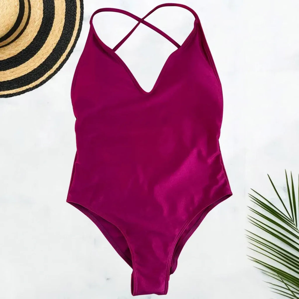Solid One-Shoulder One Piece Swimsuit - Women’s Clothing & Accessories - Swimsuit / Bikini / One-Piece Swimwear - 15