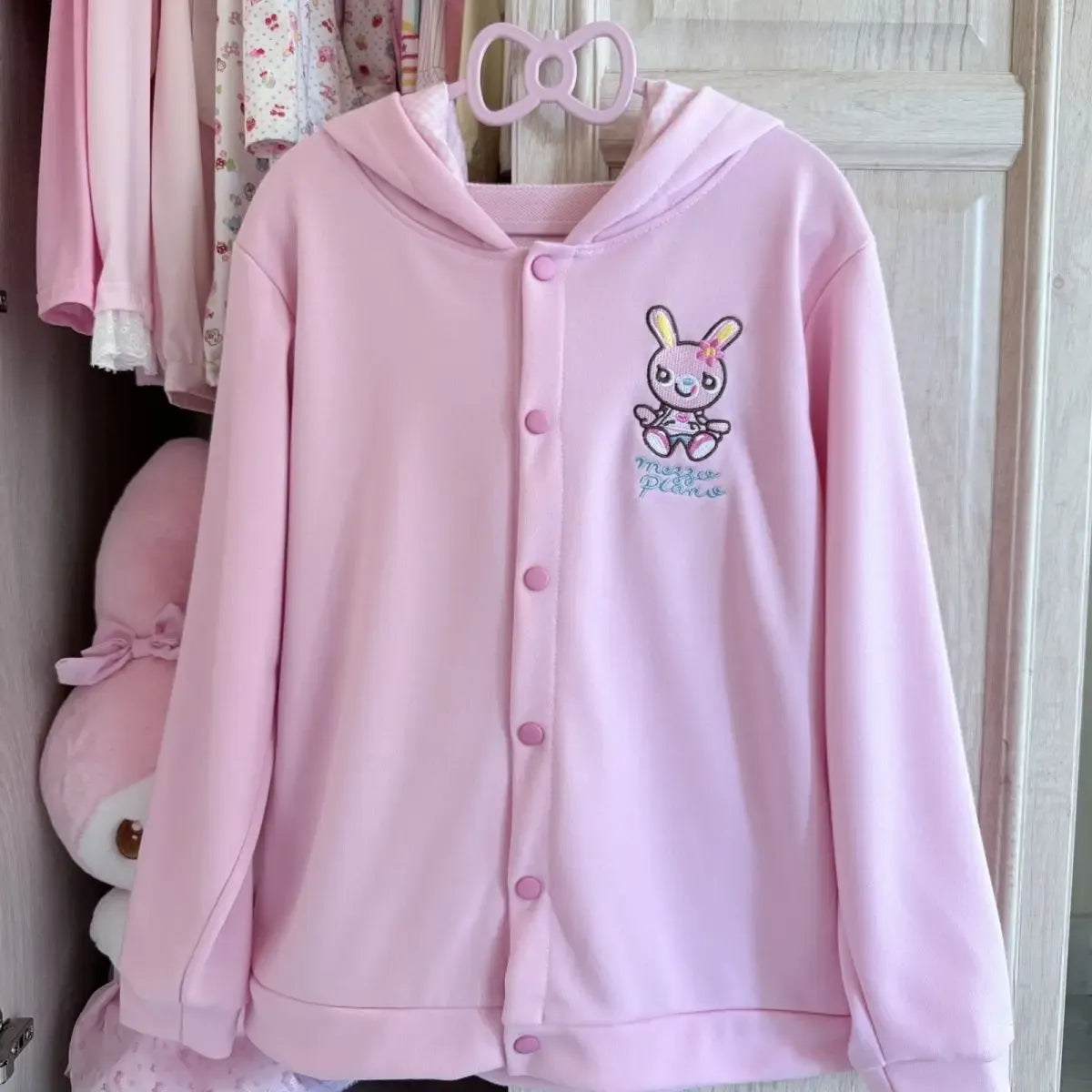 Harajuku Sweet Cartoon Print Zip-Up Hoodie - Women’s - Hoodie - 2