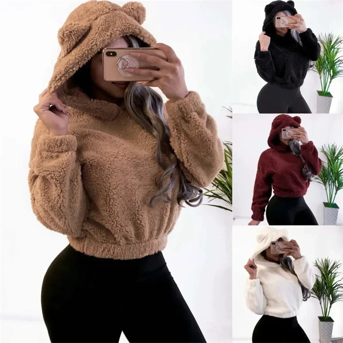 Korean Bear Ears Loose Pullover Hoodie - Hoodies & Sweatshirts - Hoodie - 1
