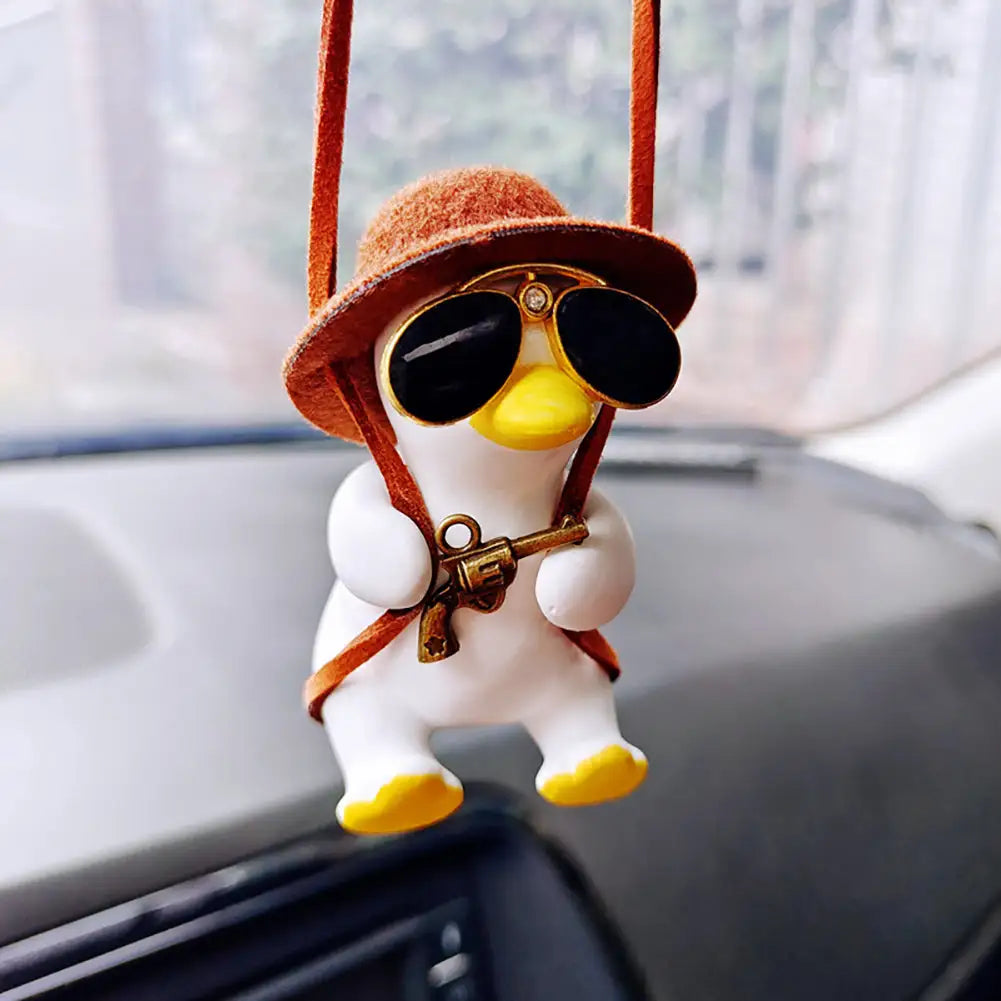 Cute Anime Cowboy Duck Car Pendant - Kawaii Stop - Accessories, Adorable, Animal Lover, Anime, Anime Aesthetics, Car Accessories, Car Decor, Car Pendant, Cowboy, Cute, Duck, Fun, Guangdong, Gypsum Material, Joyful, Lightweight, Mainland China, Whimsical