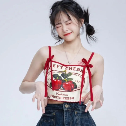 Japanese Sweet Cherry Crop Top