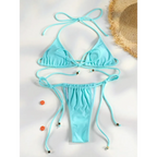 Printed Triangle Micro Thong Bikini Set - Swimsuits - Swimsuit / Bikini / One-Piece Swimwear - 12
