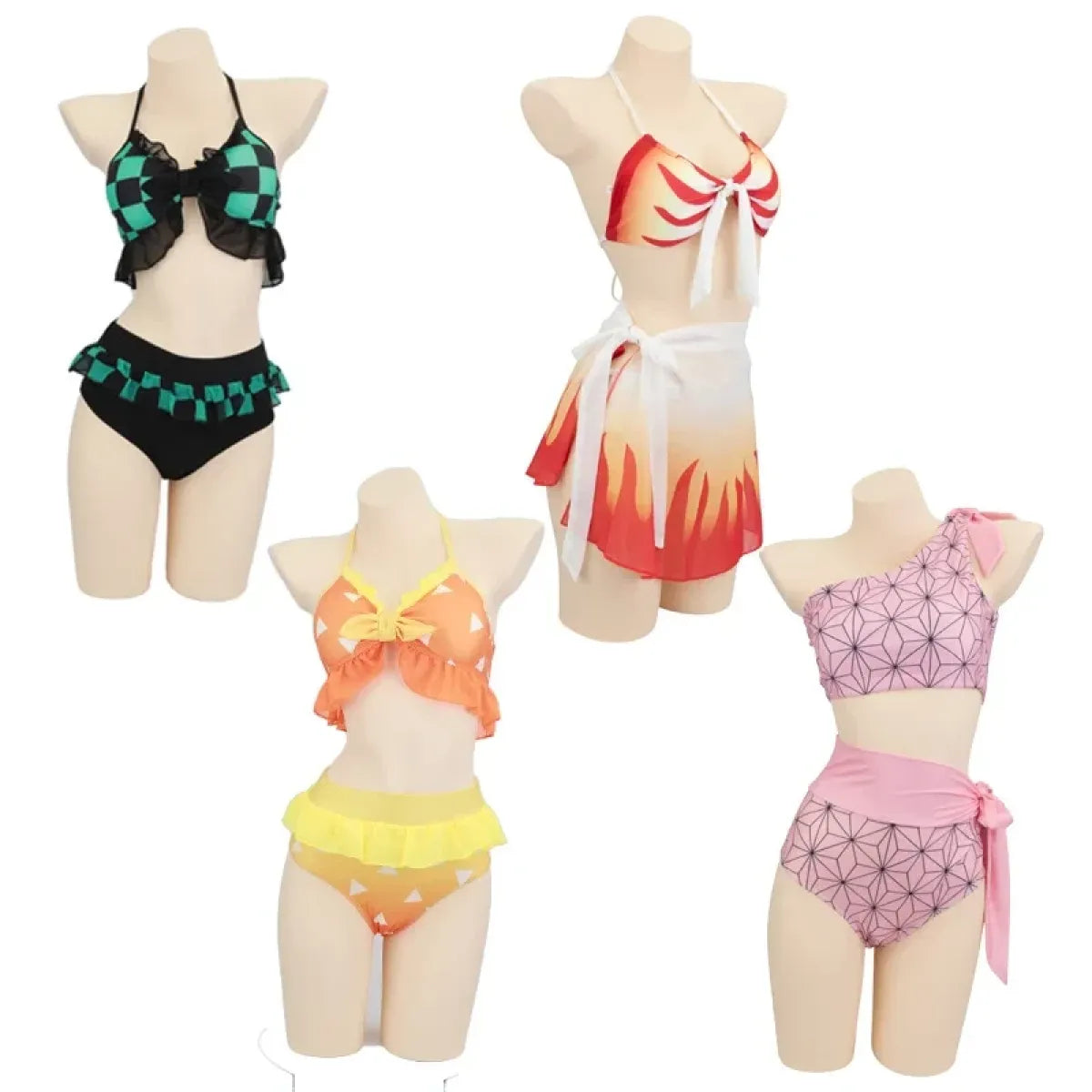 Demon Slayer Inspired Cosplay Bikini Set - Best Sellers - Swimsuit / Bikini / One-Piece Swimwear - 1