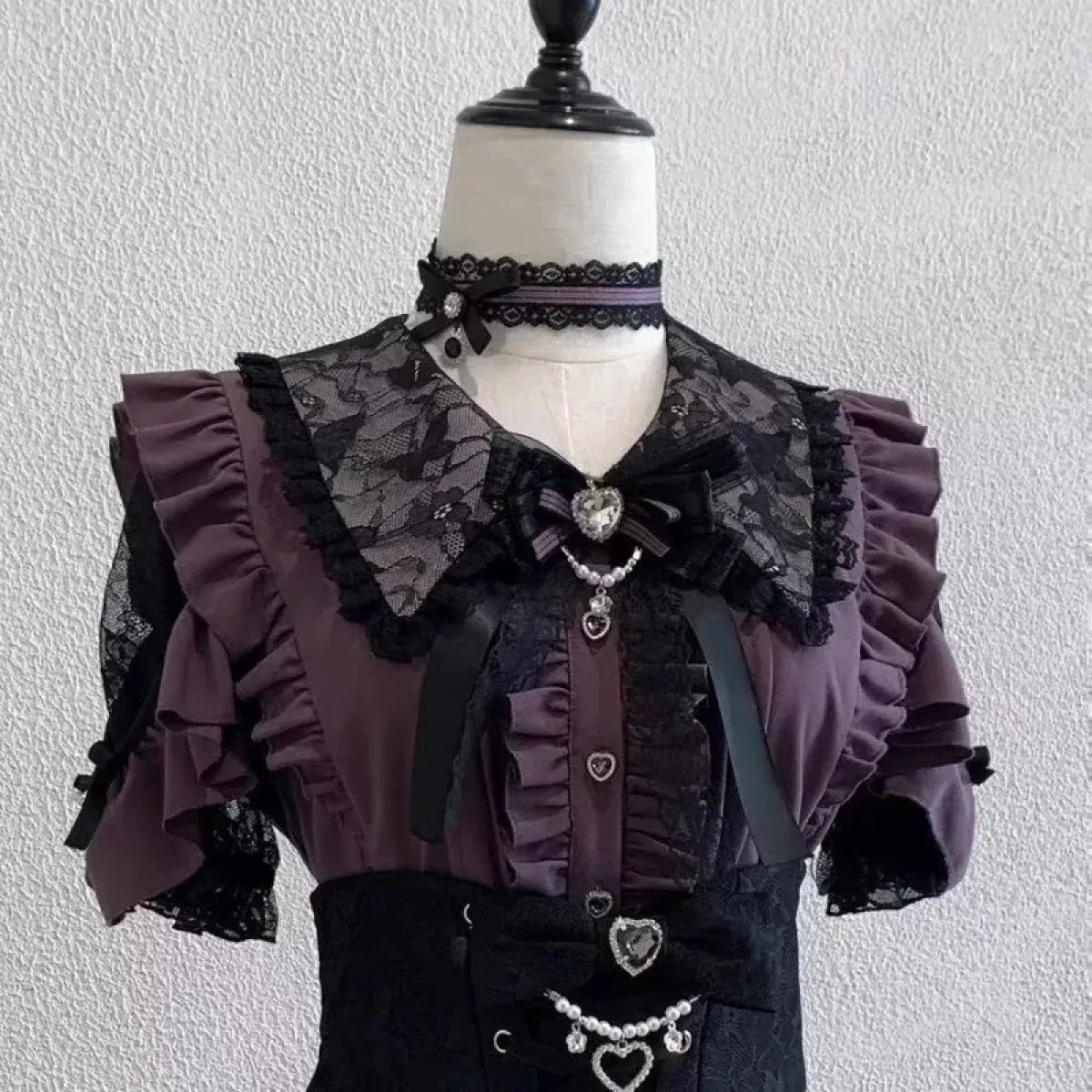 Lolita Lace Patchwork Bow Blouse - Dresses - Blouse - 5