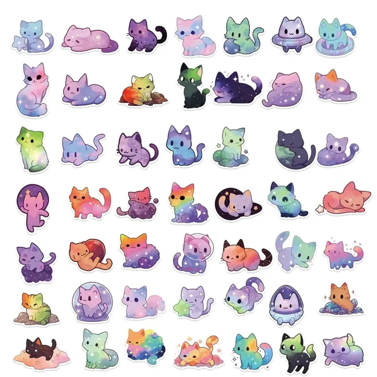 Cute Starry Sky Cat PVC Sticker Pack - Stickers - Sticker / Decal - 2