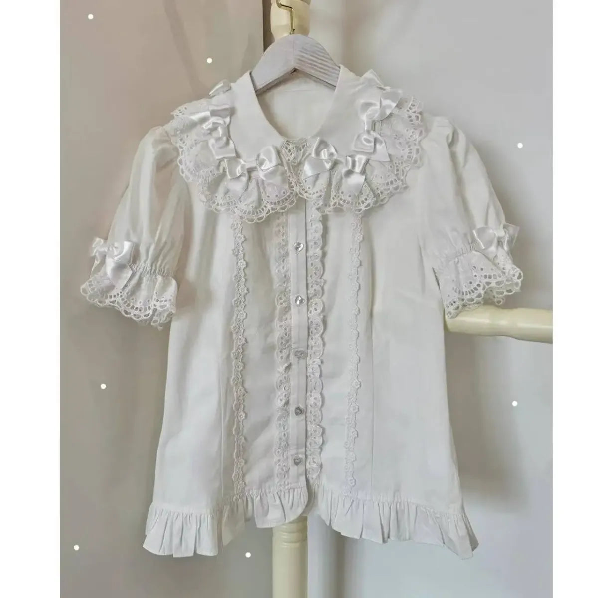 Sweet Lolita Peter Pan Collar Puff Sleeve Blouse - Women’s Clothing & Accessories - Blouse - 4