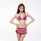 Sweet Korean Vintage Y2K Ruffle Halter Bikini - Women’s - Swimsuit / Bikini / One-Piece Swimwear - 6