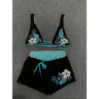 Vintage Floral Halter Bikini Set - Swimsuits - Swimsuit / Bikini / One-Piece Swimwear - 1
