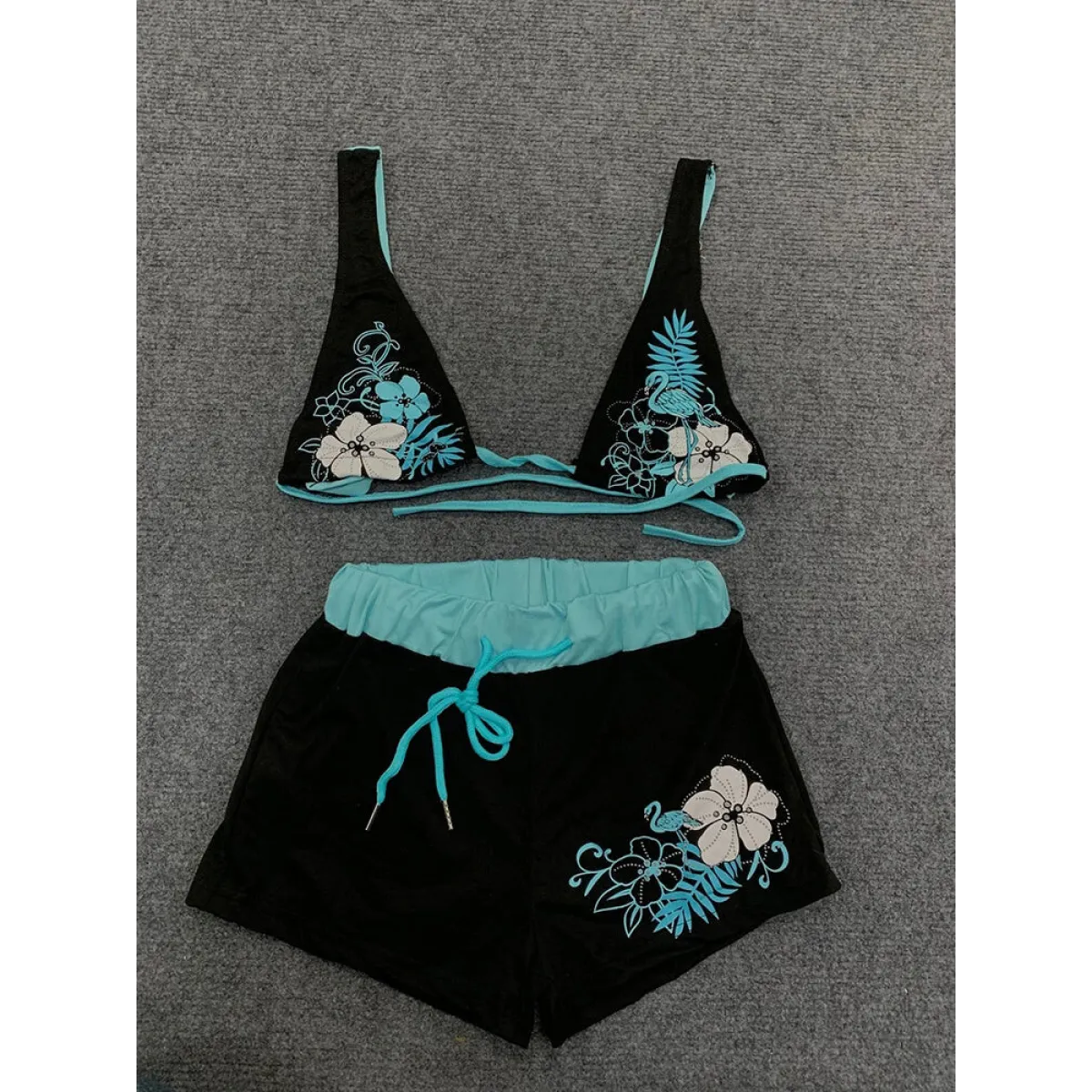 Vintage Floral Halter Bikini Set - Swimsuits - Swimsuit / Bikini / One-Piece Swimwear - 1