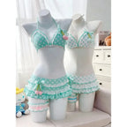 Japanese Polka Dot Bikini Set with Tiered Skirt - Bottoms - Swimsuit / Bikini / One-Piece Swimwear - 3