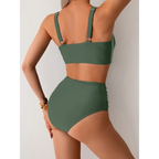 Solid High Waist Push Up Bikini Set - Swimsuits - Swimsuit / Bikini / One-Piece Swimwear - 2