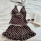 Sweet Korean Vintage Y2K Ruffle Halter Bikini - Women’s - Swimsuit / Bikini / One-Piece Swimwear - 8