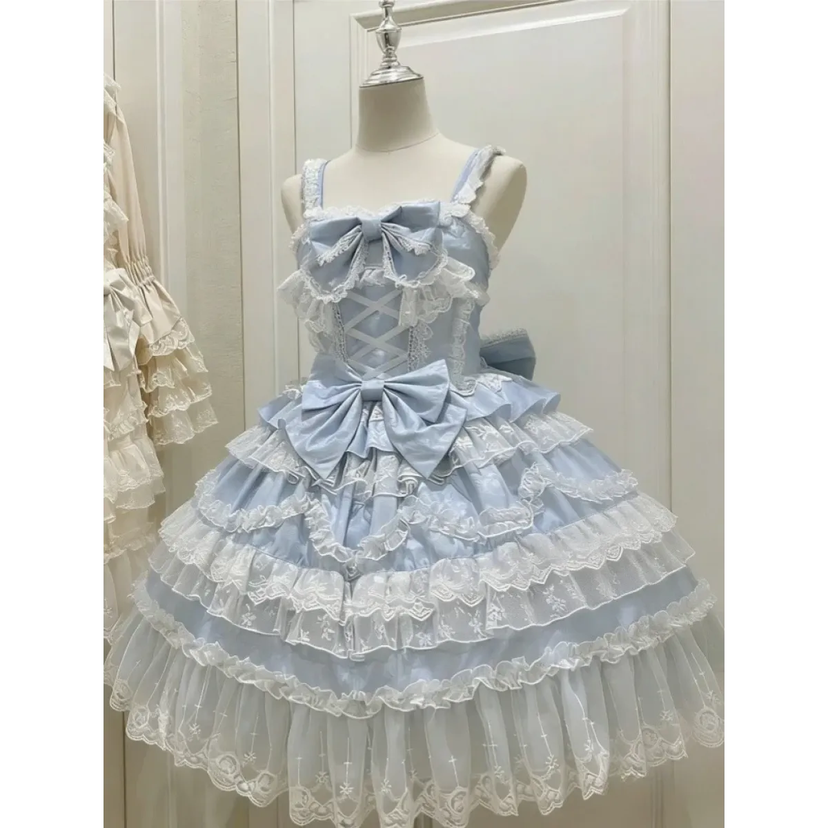 Fairy Elegant Lolita Lace Bow Strap Dress - All Dresses - Lolita Dress - 10