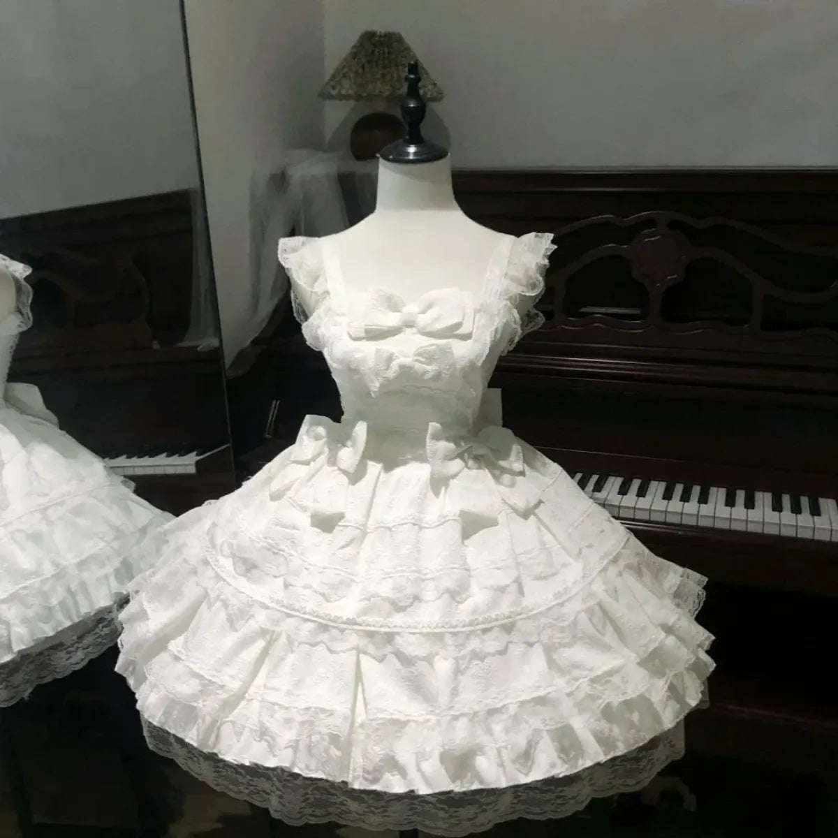 Fairy Elegant Lolita Lace Bow Strap Dress - All Dresses - Lolita Dress - 18