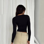 Solid Long Sleeve Slim Fit T-Shirt - T-Shirts - T-Shirt - 8