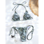 Triangle Chain Print Micro Thong Bikini Set - Swimsuits - Swimsuit / Bikini / One-Piece Swimwear - 5