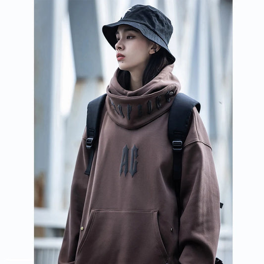 Harajuku Removable Collar Techwear Hoodie - Kawaii Stop - Autumn, Casual Style, Fashion Statement, Hooded, Men's and Women's Clothing, Men's Fashion, Men's Hoodies, Men's Techwear, Regular Fit, Removable Collar Hoodie, Seasonal Wear, Techwear, Winter