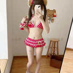 Kawaii Anime Print Halter Bikini Set - Women’s - Swimsuit / Bikini / One-Piece Swimwear - 3