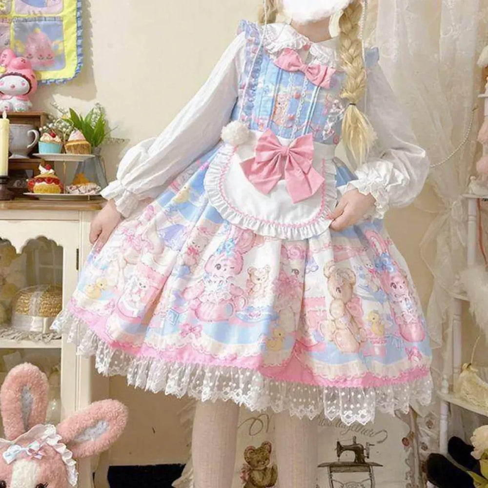 Sweetheart Rabbit & Bear Lolita JSK Dress - All Dresses - Lolita Dress - 1