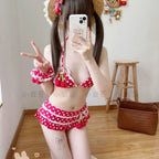 Kawaii Anime Print Halter Bikini Set - Women’s - Swimsuit / Bikini / One-Piece Swimwear - 2