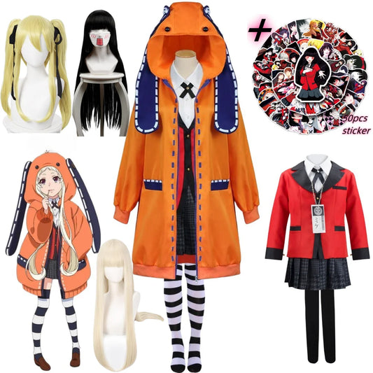 Jabami Yumeko Cosplay Costume - Kakegurui Uniform Wig Full Set - Kawaii Stop -  jabami-yumeko-cosplay-costume-kakegurui-uniform-wig-full-set