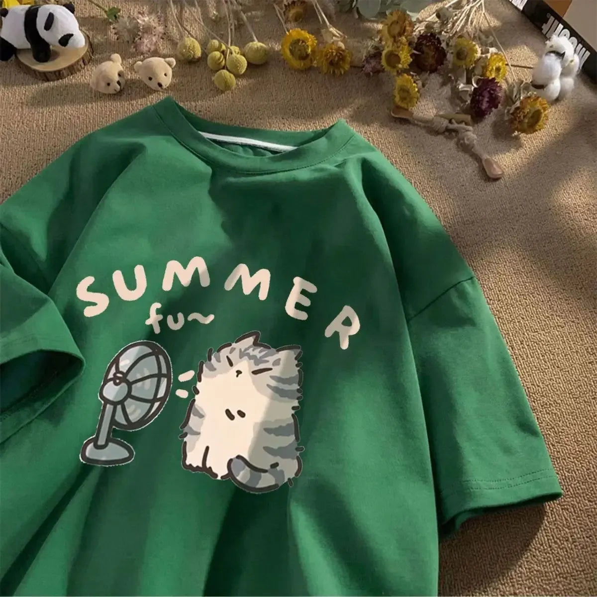 Pink Cat Print Cotton Kids T-Shirt - T-Shirts - T-Shirt - 4