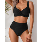 Solid High Waist Push Up Bikini Set - Swimsuits - Swimsuit / Bikini / One-Piece Swimwear - 5