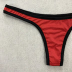 Y2K Contrast Lace-Up Backless Bikini Set - Swimsuits - Swimsuit / Bikini / One-Piece Swimwear - 4