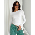 Solid Long Sleeve Slim Fit T-Shirt - T-Shirts - T-Shirt - 4