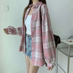 Vintage Preppy Plaid Button-Up Shirt - T-Shirts - Button-Up Shirt - 15
