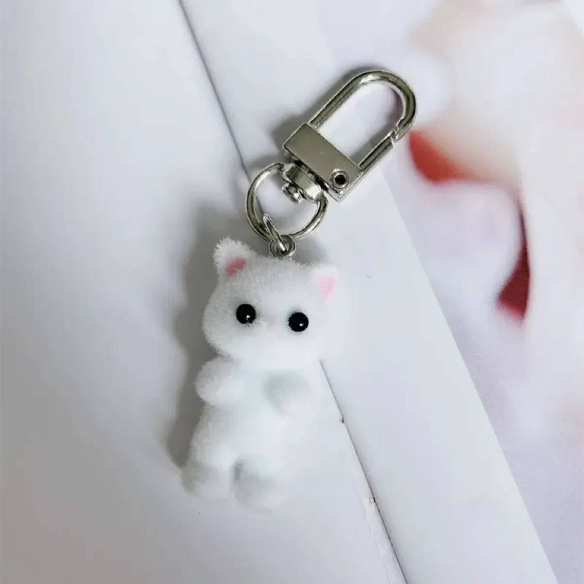 Cute Flocking Cat Keychain Charm - Harajuku Style - Accessory - 5