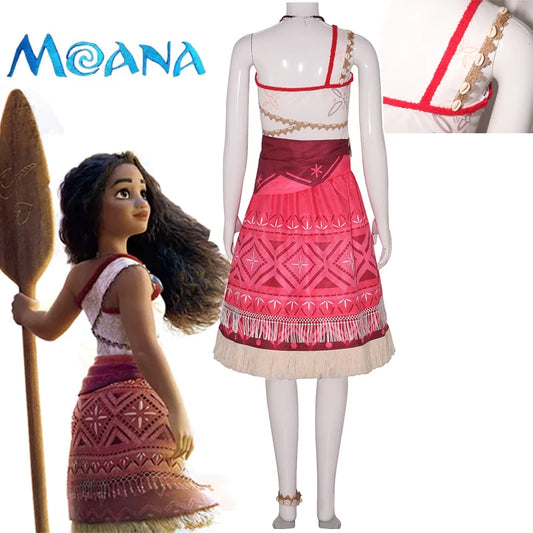 Moana Cosplay Costume – Disney Princess Dress with Necklace Set