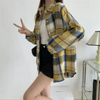 Vintage Preppy Plaid Button-Up Shirt - T-Shirts - Button-Up Shirt - 31